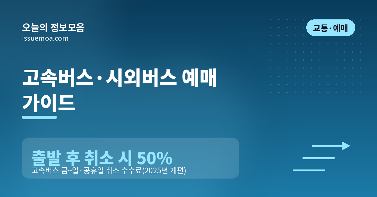 고속버스·시외버스 예매 가이드