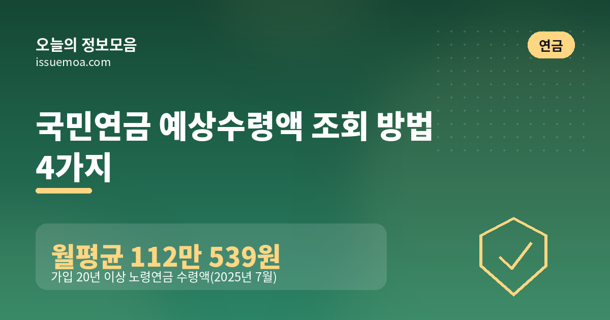 국민연금 예상수령액 조회 방법 4가지