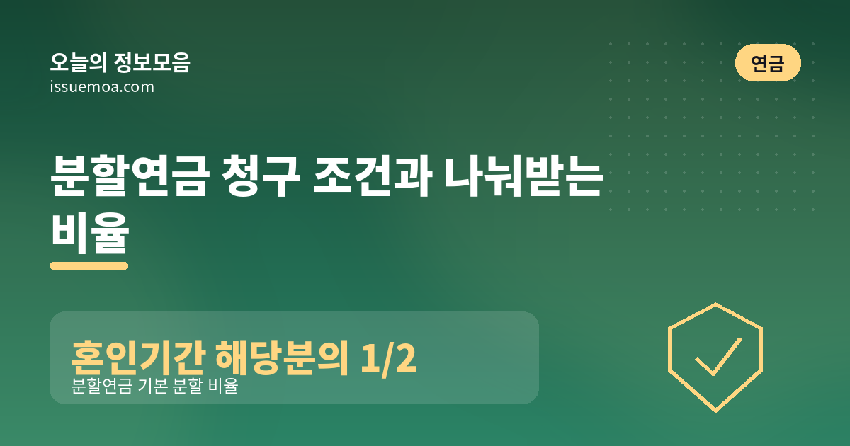분할연금 청구 조건과 나눠받는 비율