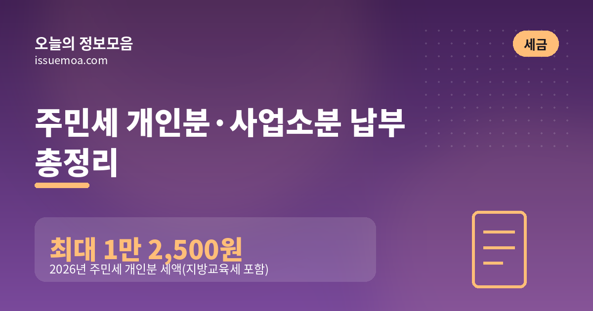 주민세 개인분·사업소분 납부 총정리