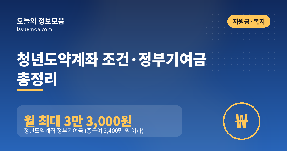 청년도약계좌 조건·정부기여금 총정리